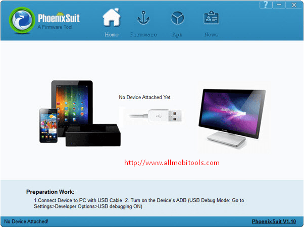 PhoenixSuit Firmware Tool Latest Version V1.10 Free Download