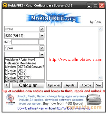 dramático Antología sal NokiaFree Unlock Codes Calculator Download Latest Version (v3.10)