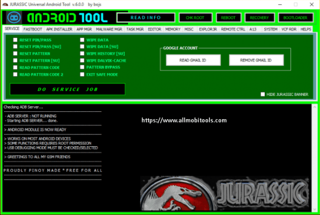 JURASSIC Universal Android Tool v6.0 Free Download Latest Version (2023)